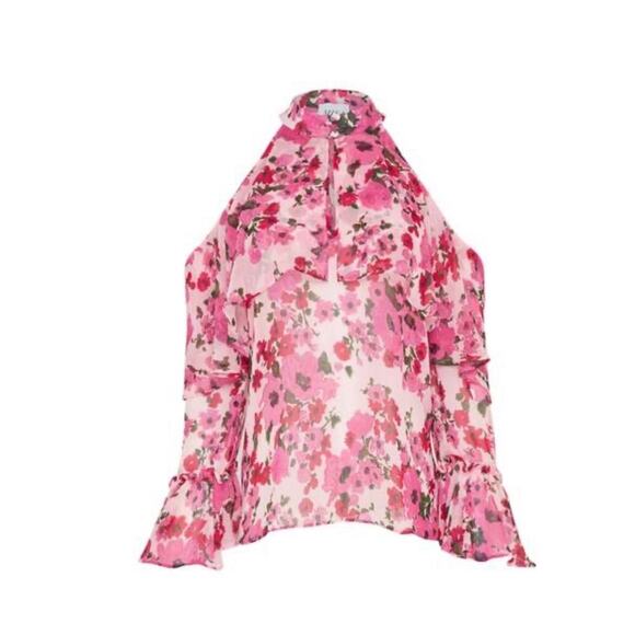 Misa Los Angeles Cold Shoulder Floral Blouse. - Picture 2 of 8